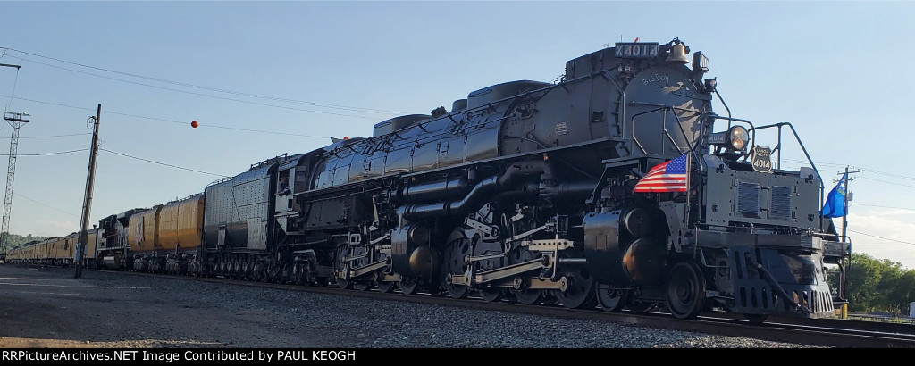 UP 4014 and UP 1983 Wait Patiently For A Low Yellow on Main 1 to enter Ogden Industrial Yard Lead to Park for the Night.  Ed Dickens Engineer had to Wye the train to Nose Her In at The Union Pacific Ogden Depot For Their Display July 20th and 21st at the 